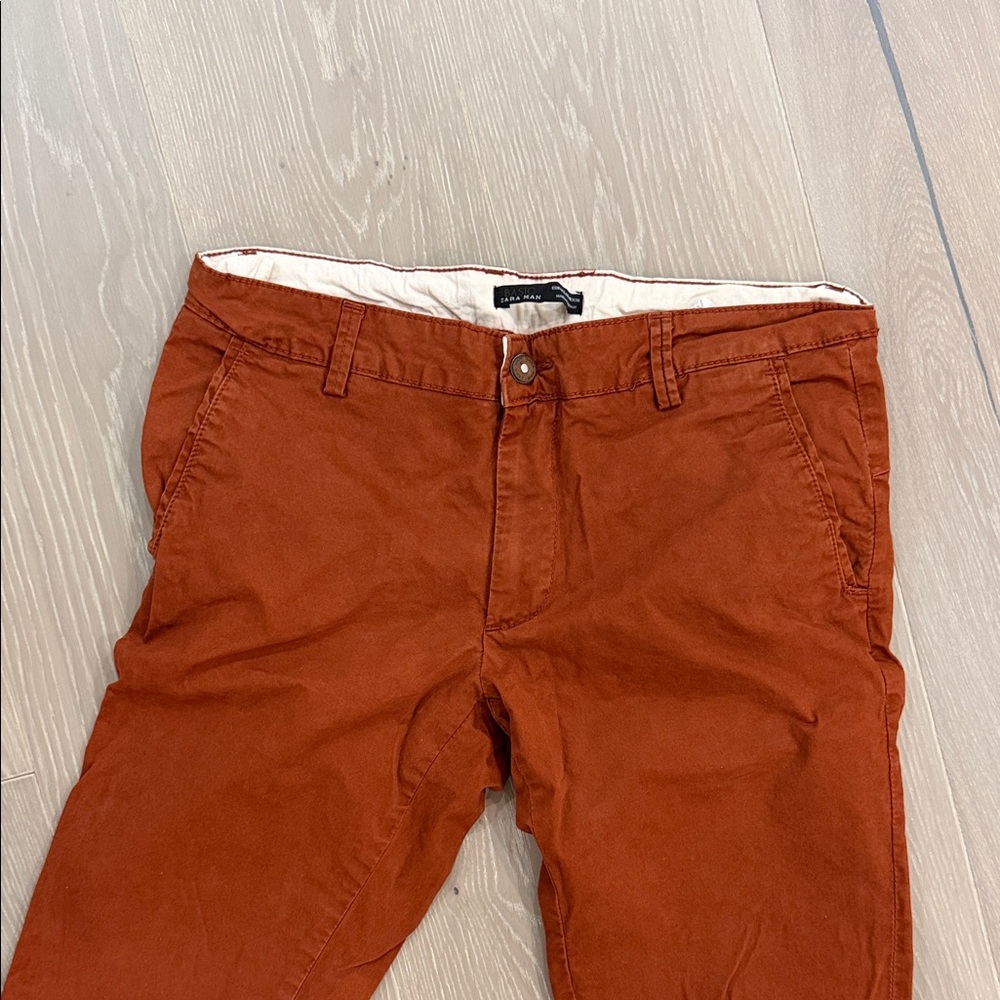 Men's Zara Rust Pants USA 32 size only worn once - Picture 4 of 5